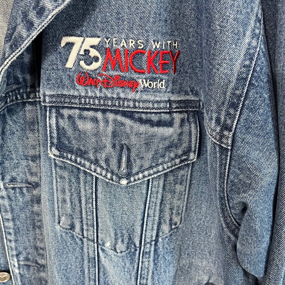 Custom Vintage Mickey Mouse 75th Anniversary Denim‎ Jean Jacket  Size XL - Picture 4 of 6